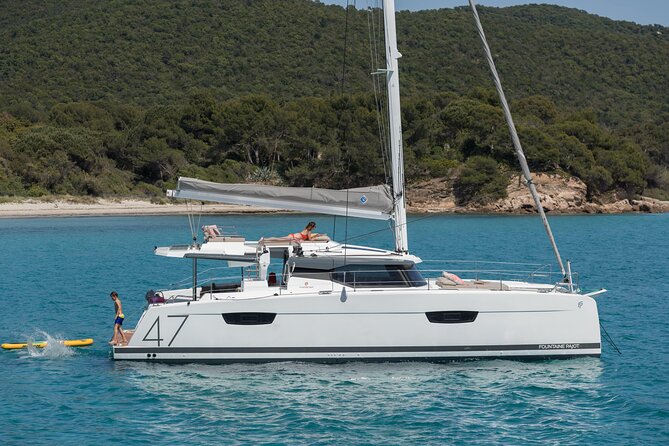 Mykonos: Brand-New Catamaran Cruise with Meal, Drinks & Transport - A brand-new catamaran gives you instant Mykonos calm
