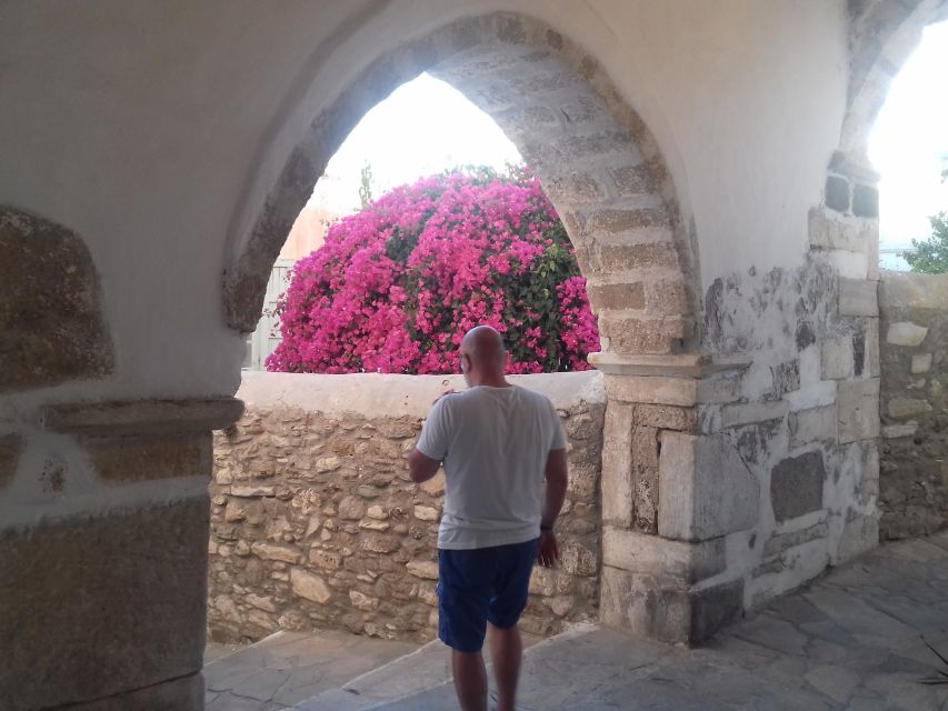 Naxos Castle Walking Tour and Sunset at the Portara - Local taste stops: raki, wine and cheese, and citron