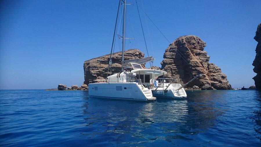 Naxos: Catamaran Cruise with Swim Stops, Food, and Drinks - The Captain Controls the Route, and That’s a Good Thing