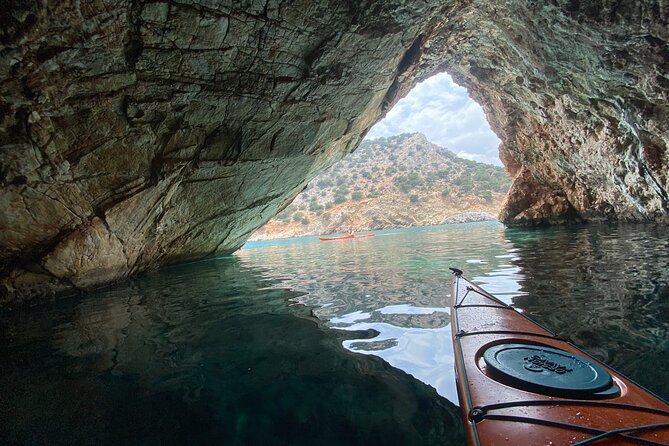 Naxos: Rhina Cave Sea Kayaking Tour - Small-group paddling: safety gear and a pace you can keep up with