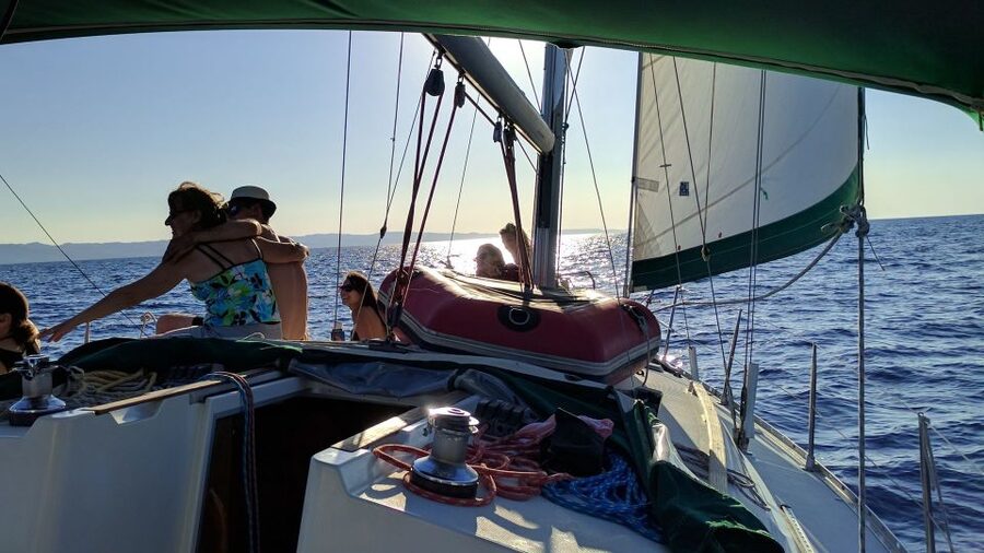 Neos Marmaras: Sunset West Sithonia Islets Sailboat Tour - Who will you spend time with? Group size and skipper vibe
