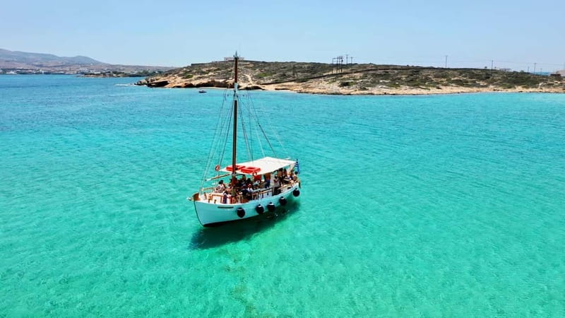 Pounta: Paros & Antiparos Cruise, Swimming & Seafood Lunch - First major stop: Padieronissia Blue Lagoon for a snorkel-friendly start