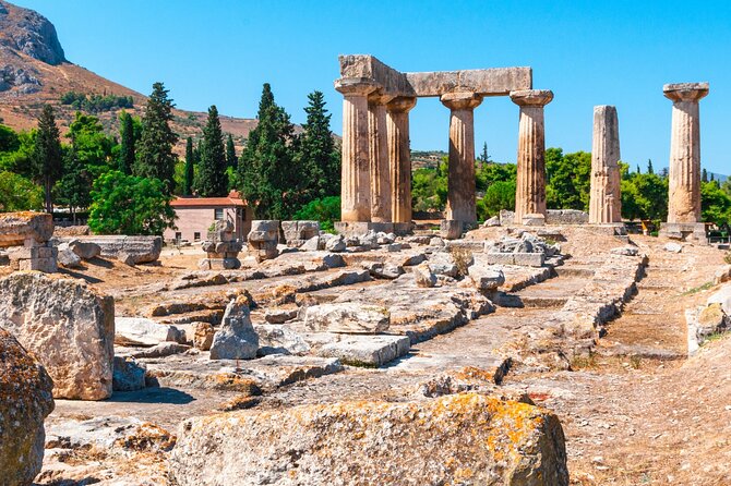 Private Luxury Biblical Tour: Apostle Paul’s Footsteps – Corinth - Temple of Apollo and the Agora tribunals: pagan Corinth in plain view