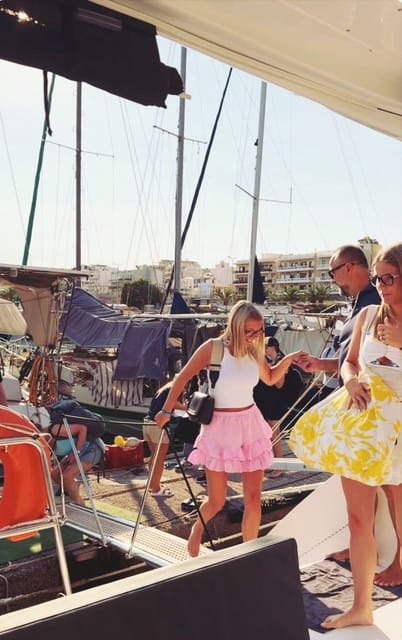 Rethymno: Sunset Catamaran Cruise - Sushi & Open Bar - The Sunset Finale Back Toward Rethymno