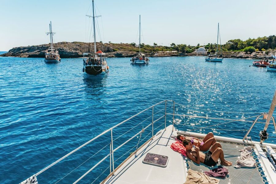 Rhodes: All-Inclusive Catamaran Cruise with Lunch and Drinks - Drinks After Noon: Unlimited Wine, Beer, and the Soft Stuff