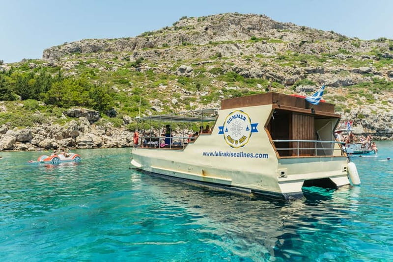 Rhodes: Anthony Quinn, Ladiko and Caves All-Inclusive Cruise - A 36-Foot Catamaran Built for Sofa-Sitting