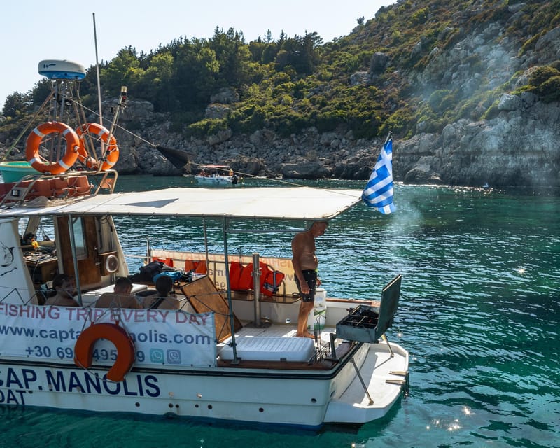 Rhodes: Captain Manolis Fishing Trip with BBQ and Swimming - Onboard BBQ and the 500g Fresh Fish Portion