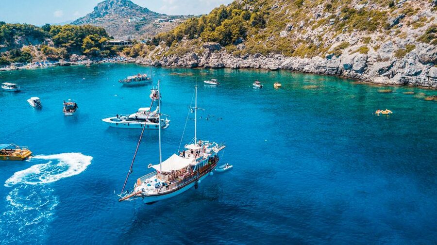 Rhodes: Cruise with 3 Stops, Lunch and Unlimited Drinks - Anthony Quinn Bay: Emerald Water and a Proper Snorkel Stop