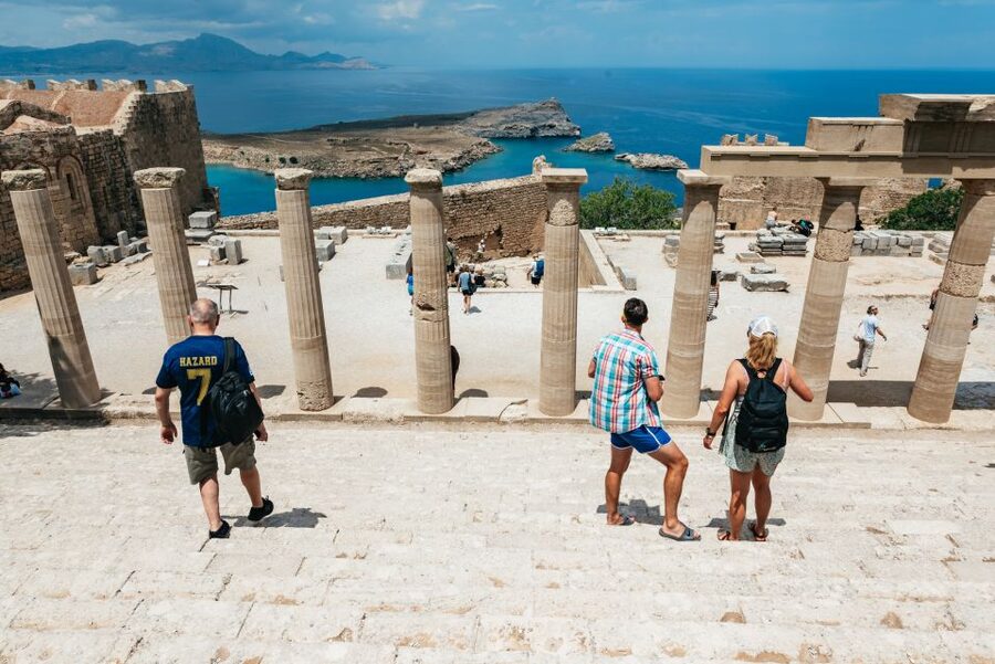 Rhodes: Guided Bus Trip to Lindos Village & Seven Springs - Lindos viewing point and the quick photo stop that sets you up