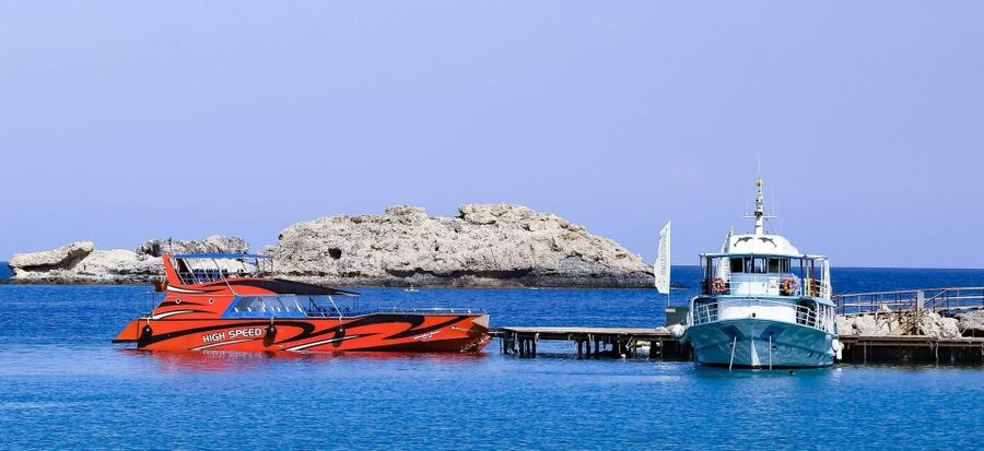 Rhodes: High Speed Boat Trip to Lindos - Tsambika Bay swim stop: a short splash with big payoff