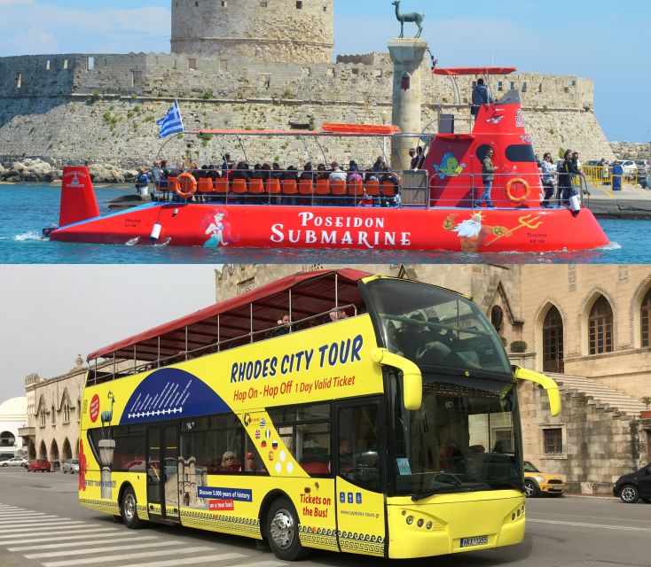 Rhodes: Hop-on Hop-off Bus and Submarine Tour - What You See Underwater From the Observatory Window
