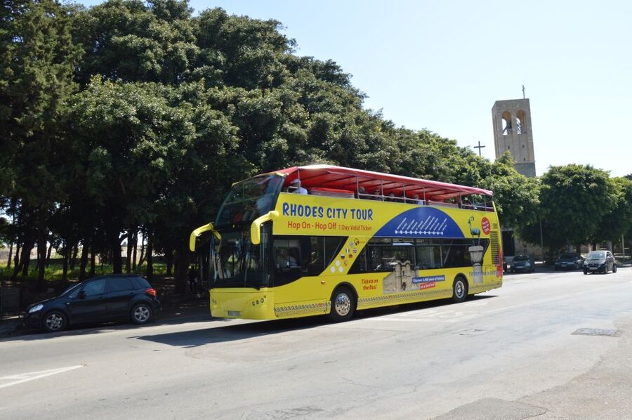 Rhodes: Hop-On Hop-Off City Tour Bus - New Market and Government buildings: where the city functions