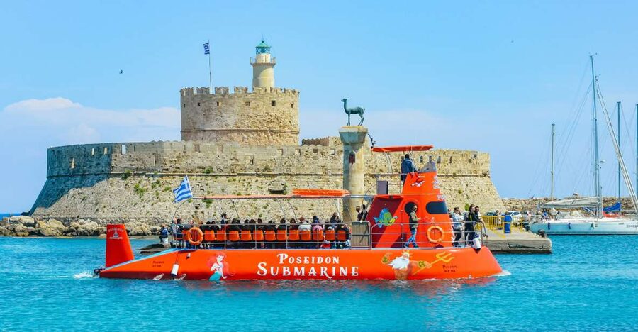 Rhodes Town: Submarine Cruise with Underwater Views - The harbour cruise: Mandraki, Knights’ Palace area, and Old Town walls