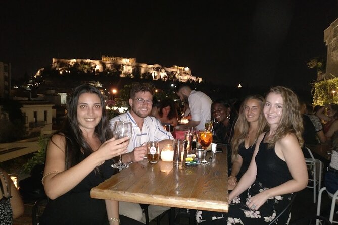 Rooftop Bar Hopping with Local Friends - Stop Two: Greek Special Shot and More Rooftop Atmosphere
