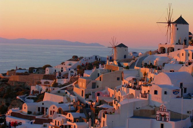 Santorini 8-Hour Private Tour with Hotel & Cruise Port Pickup - Climbing to Prophet Ilias for the 360-degree caldera view