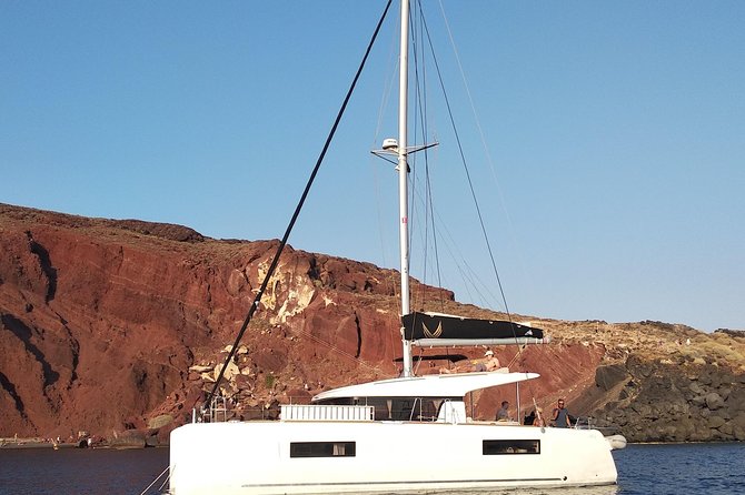 Santorini All-inclusive Private Catamaran Cruise - Pickup, timing, and how the 5-hour rhythm works