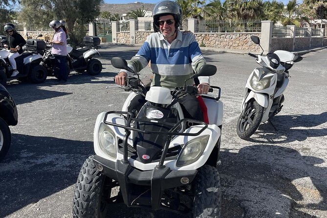Santorini ATV Highlights Tour: Oia, Viewpoints & Volcanic Beaches - Emporio Windmills and the Road Stops That Add Meaning