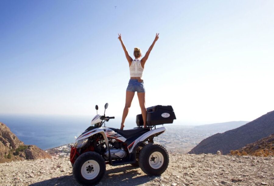 Santorini: ATV-Quad Experience - Starting at Persia, then Getting Up to Speed Fast