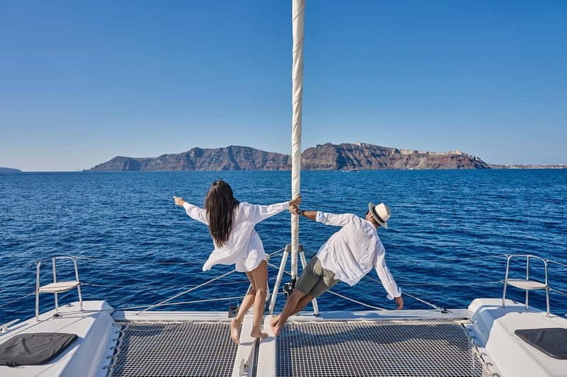 Santorini: Caldera Classic Catamaran Cruise w/ Meal & Drinks - Key highlights that matter