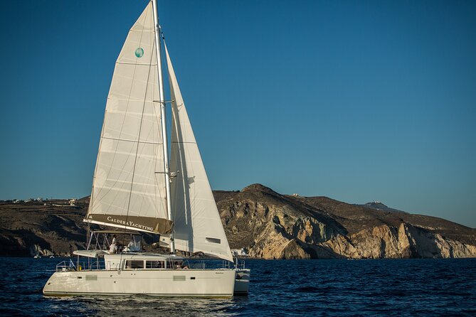 Santorini Caldera Gold Day Cruise with BBQ on board and Open Bar - Vlychada departure: start where the sailing looks best