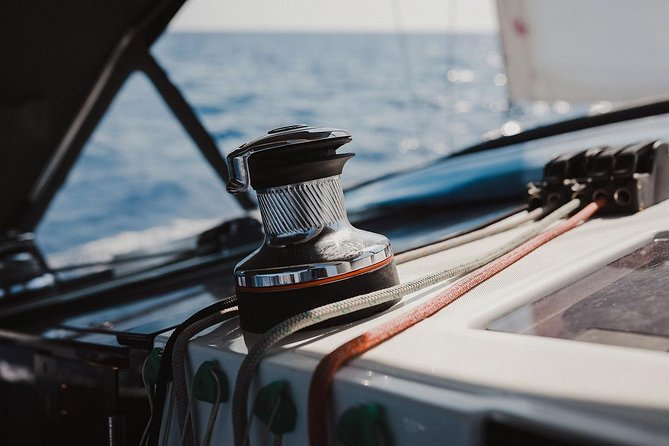 Santorini Caldera Private Sailing Boat Cruise - Mesa Pigadia Beach and the volcano-island feel
