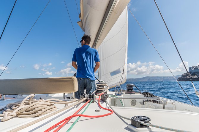Santorini Caldera Sailing Tour with BBQ Lunch and Drinks - Getting on Board at Vlychada Marina