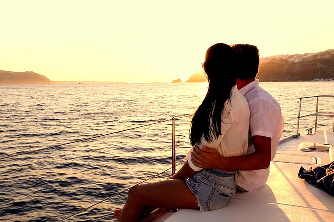 Santorini Catamaran Cruise with Greek Meal, Open-Bar and Sunset - Choosing Morning vs Sunset, plus Classic vs Luxury routes