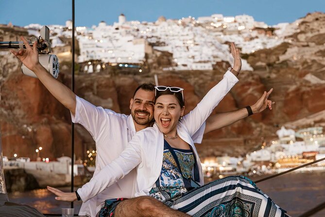 Santorini Catamaran Cruise with Greek Meal, Open-Bar and Sunset - Hotel pickup to the marina, where timing can make or break the day