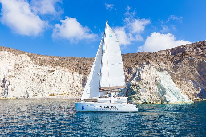 Santorini Classic Catamaran Cruise with BBQ, Drinks and Transfers - The route that earns your camera: Red Beach and White Beach