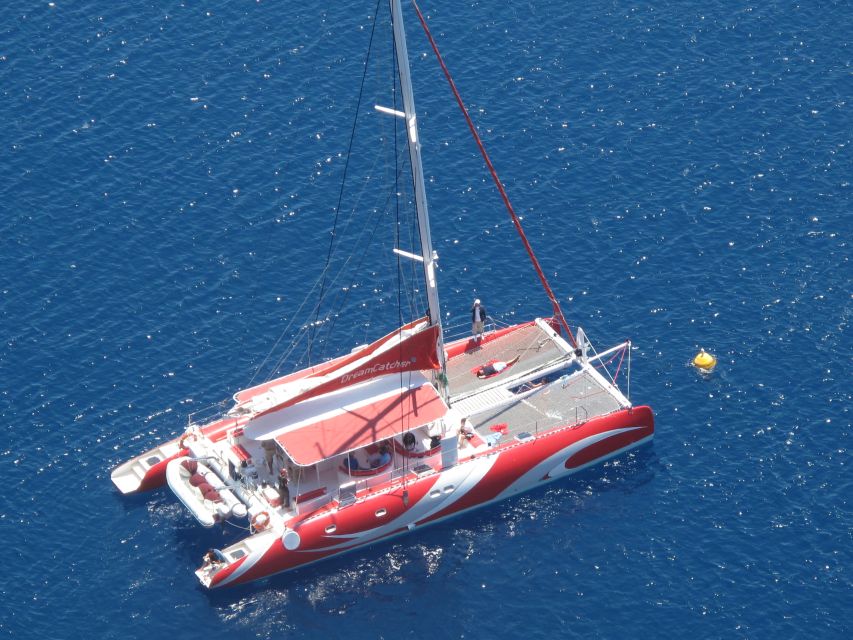 Santorini: Dream Catcher 5-hour Sailing Trip in the Caldera - Caldera views from a catamaran, with real breaks to swim
