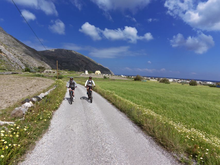 Santorini: Electric Mountain Bike Adventure - Caldera views and a chapel built inside volcanic ash