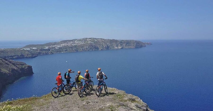 Santorini: Electric Mountain Bike Adventure - From Perivolos black sand to ancient Thira: your first real taste of the south
