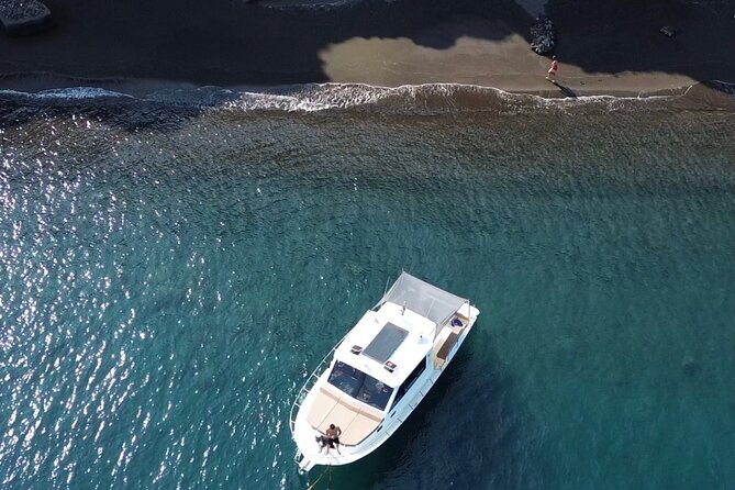 Santorini Fishing Private Cruise boat tour - BBQ, Snorkeling - From the dock to the volcano zone: how the 5 hours typically feel