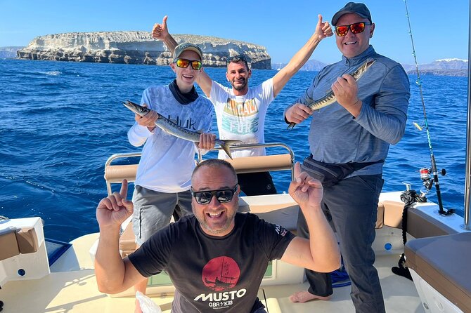 Santorini Fishing Private Cruise boat tour - BBQ, Snorkeling - Private customization: how the day adapts to you