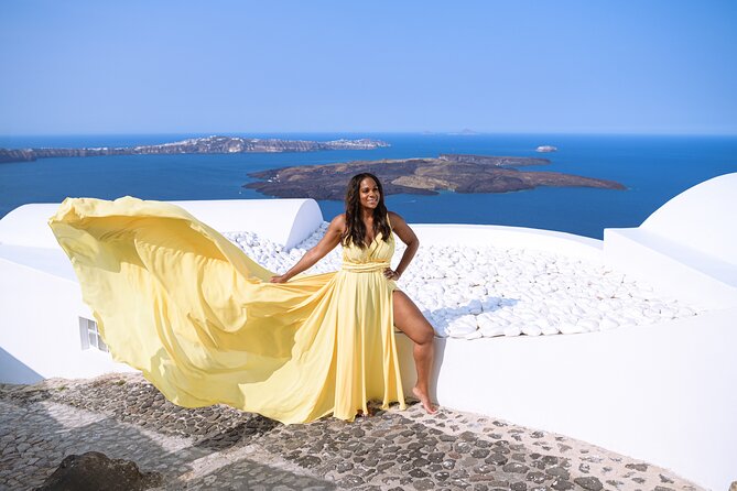 Santorini Flying Dress Photo Session Experience - Who should book this flying dress session, and who should not