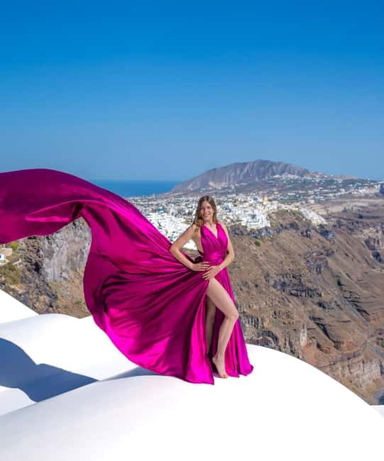 Santorini: Flying Dress Photoshoot with Edited Photos - Flying Dress Photos in Santorini: The Real Appeal