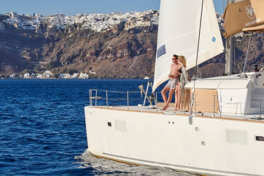 Santorini Gold Catamaran Cruise with Snorkel, BBQ & Open Bar - Why A Half-Day Catamaran Works So Well in Santorini