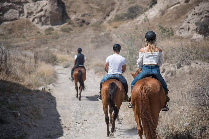 Santorini Horse Riding to Black Sandy Beach - Down to the black sand of Eros, including riding in and out of the water