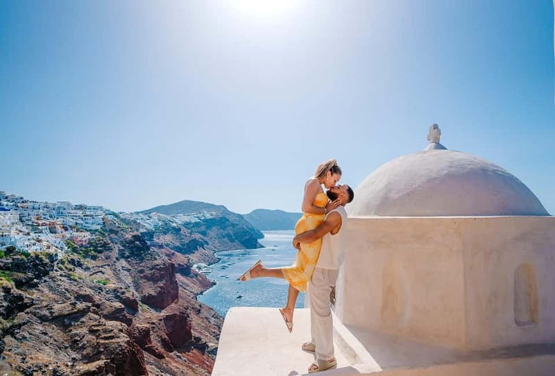 Santorini: Oia Private Couple Photoshoot with 35 Photos - The Imerovigli photo stop: why a quieter village moment matters