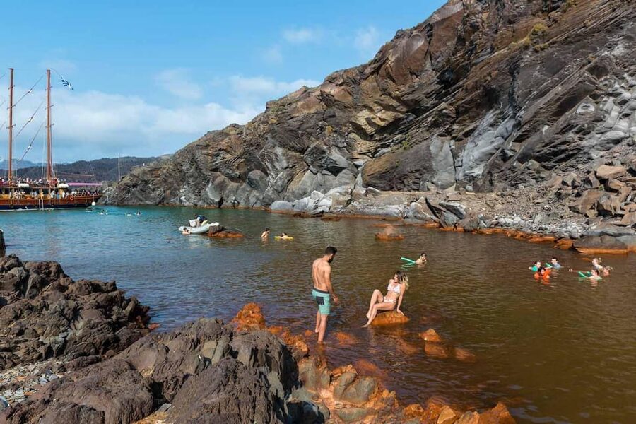 Santorini Port: Cruise to Volcano, Hot Springs & Thirassia - Thirassia island: walking a quieter village and planning your meal choice
