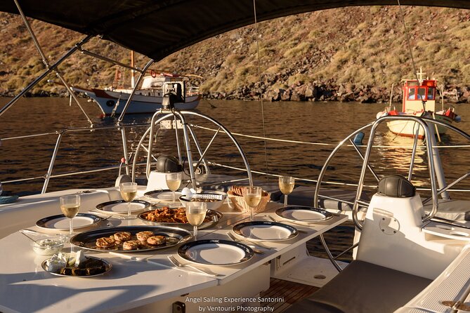 Santorini Private Daytime Sailing Cruise with Meal, Drinks &Transfer included - Captain George and the Real Role of Narration