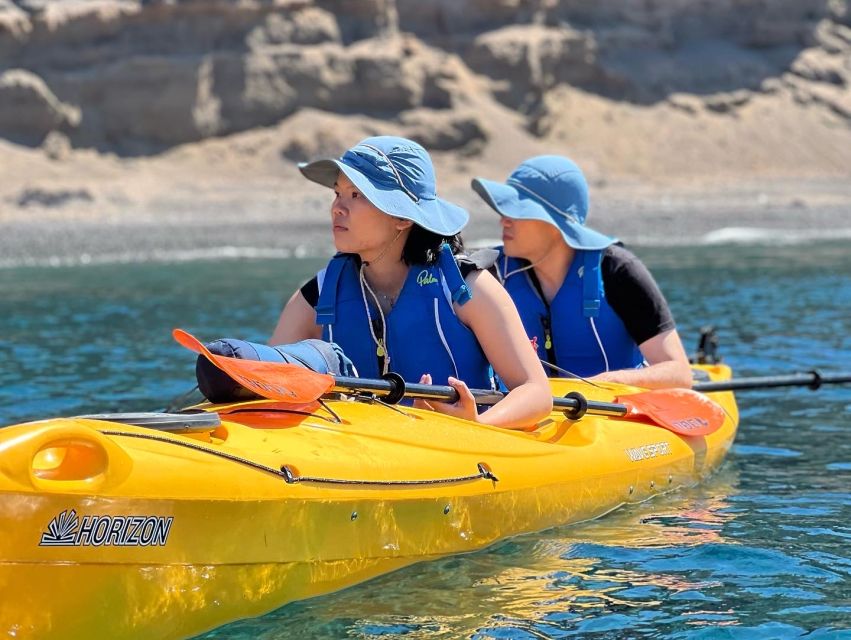 Santorini: Sea Caves Kayak Trip with Snorkeling and Picnic - Photos, Gear, and the Little Touches That Add Up
