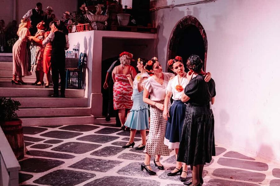 Santorini: The Greek Wedding Show Entry Tickets - The patio party: Zorba, Sirtaki, and real dance participation