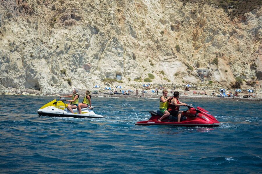 Santorini:Volcanic Beaches Cruise With Jet Ski - The simple route that still hits Santorini’s best volcanic stops