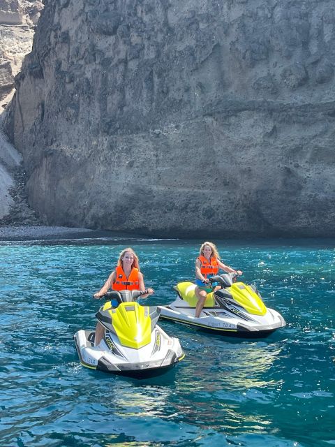 Santorini:Volcanic Beaches Cruise With Jet Ski - Getting ready at St. George Beach, the 3 km starting stretch