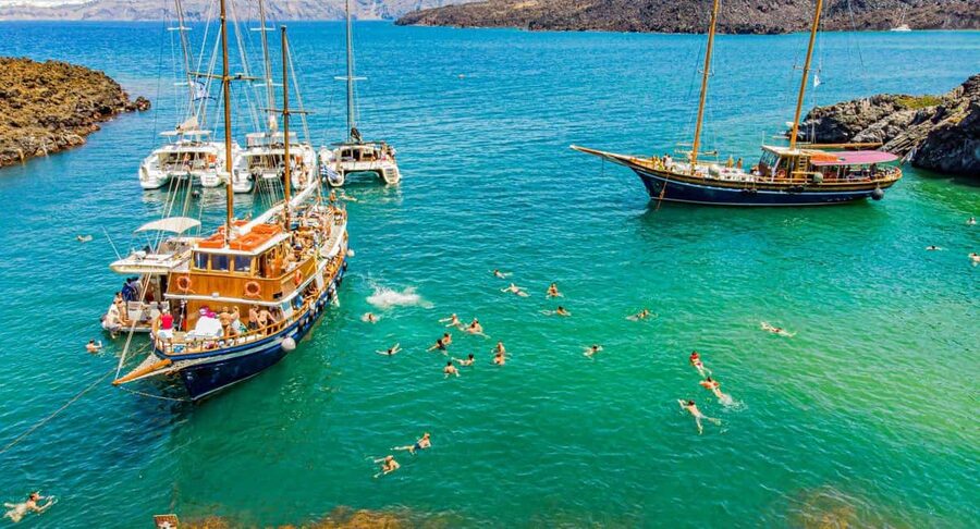 Santorini Volcano, Hot Springs Adventure - Nea Kameni, the active crater hike that makes the day feel real