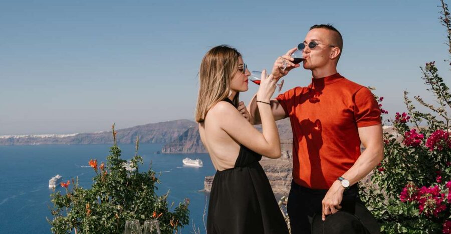 Santorini: Wine Tasting Tour to 3 Wineries with Transfer - Stop 1: Canava Roussos and the garden-like outdoor tasting feel