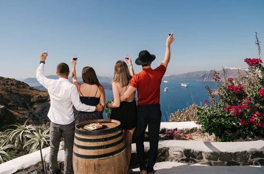 Santorini: Wine Tasting Tour to 3 Wineries with Transfer - Stop 2: Koutsoyannopoulos Wine Museum, underground in a cave setting