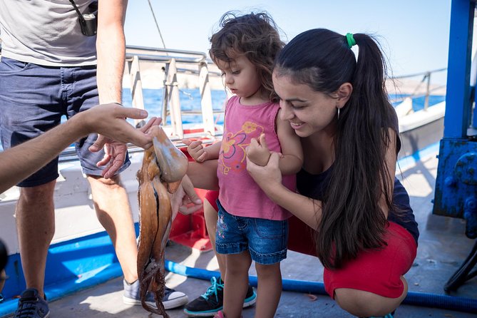 Semi - Private Fishing Tour (transportation included) - Giorgaros harbor, crew introductions, and Red Beach photo chances