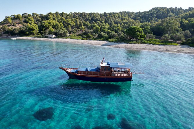SemiPrivate Trip on 50ft Traditional Wooden Boat with Greek Lunch - A 50ft traditional wooden boat day out with only 16 on board